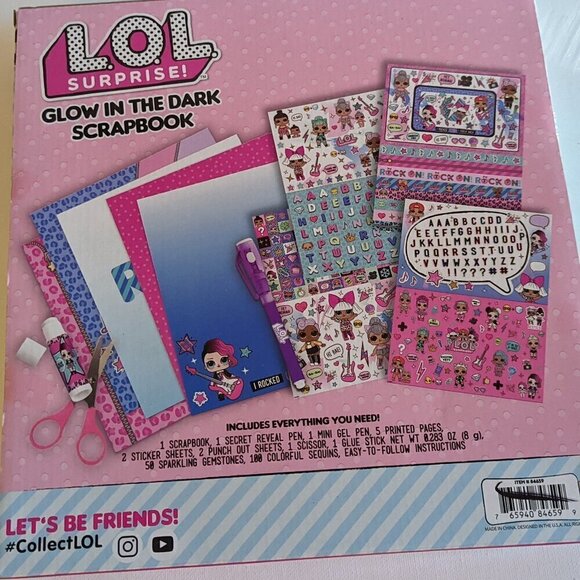 NWT LOL Surprise! Glow in Dark Scrapbook Valentine's Stickers Pink L.O.L. Crafts - Picture 4 of 7